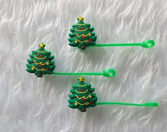 Christmas Straw Toppers, Holiday Straw Toppers, Stocking Stuffers, Straw  Tip Covers, Holiday Christmas Toppers