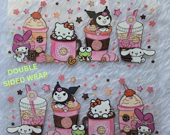 Cafecito Kitty UV DTF 16oz Cup Wrap: Permanent Adhesive