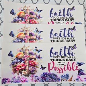 UV DTF Faith| 16oz Cup Wrap|Ready to Apply|Permanent Adhesive|Waterproof