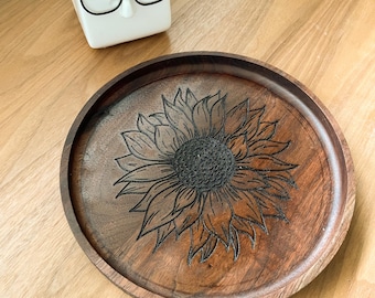 Walnut Sunflower Tray