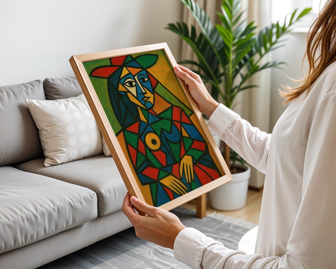 Cubist Woman Wall Art Print | Abstract Geometric Poster | Modern ...