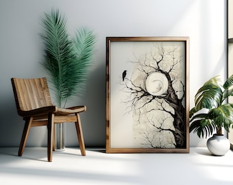 Tree Minimalist Digital Download, Tree Digital Download, Minimalist Tree Wall Art Print, Digital Download Poster Print Art, Modern Tree Art