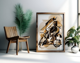 Motorcycle Minimalist Digital Download, Bike Digital Download, Motorcycle Minimalist Wall Art Decor, Motorcycle Poster Print, Boho Wall Art