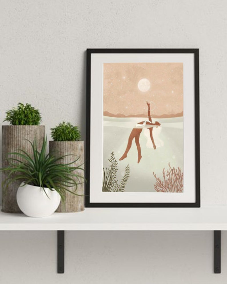 Boho Minimalist Wall Art Print, Modern Minimalist Boho Wall Art Poster Print, Living Room Wall Decor Art Printing, Boho Gallery Wall Artwork image 2