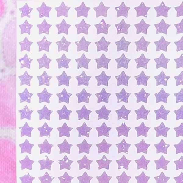 Purple Glitter Star Stickers! ~ Custom Size ~ Cute & Sparkly for Scrapbooks Planners Cards Labels Gifts and Crafts!