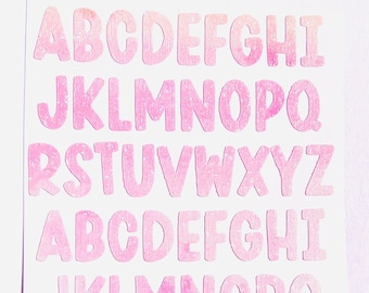 Glitter Alphabet Sticker Sheet! ~ 0.6 inch ~ 8 Colors to Choose! ~ Cute & Sparkly for Scrapbooks Planners Cards Labels Gifts and Crafts!