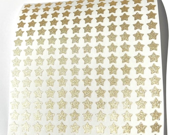 Gold Glitter Star Stickers! ~ Custom Size ~ Cute Scrapbooks Planners Cards Calendars Invitations Gifts & Crafts!