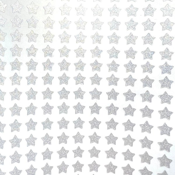 Silver Shimmer Glitter Star Stickers! ~ Custom Size ~ Cute Scrapbooks Planners Cards Calendars Invitations & Crafts!