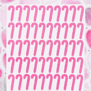 Candy Cane Stickers! | Any Size & Color | Glitter, Holographic, Sparkle, Pastel, Clear | Cute for Christmas Scrapbooks Gifts Labels Crafts