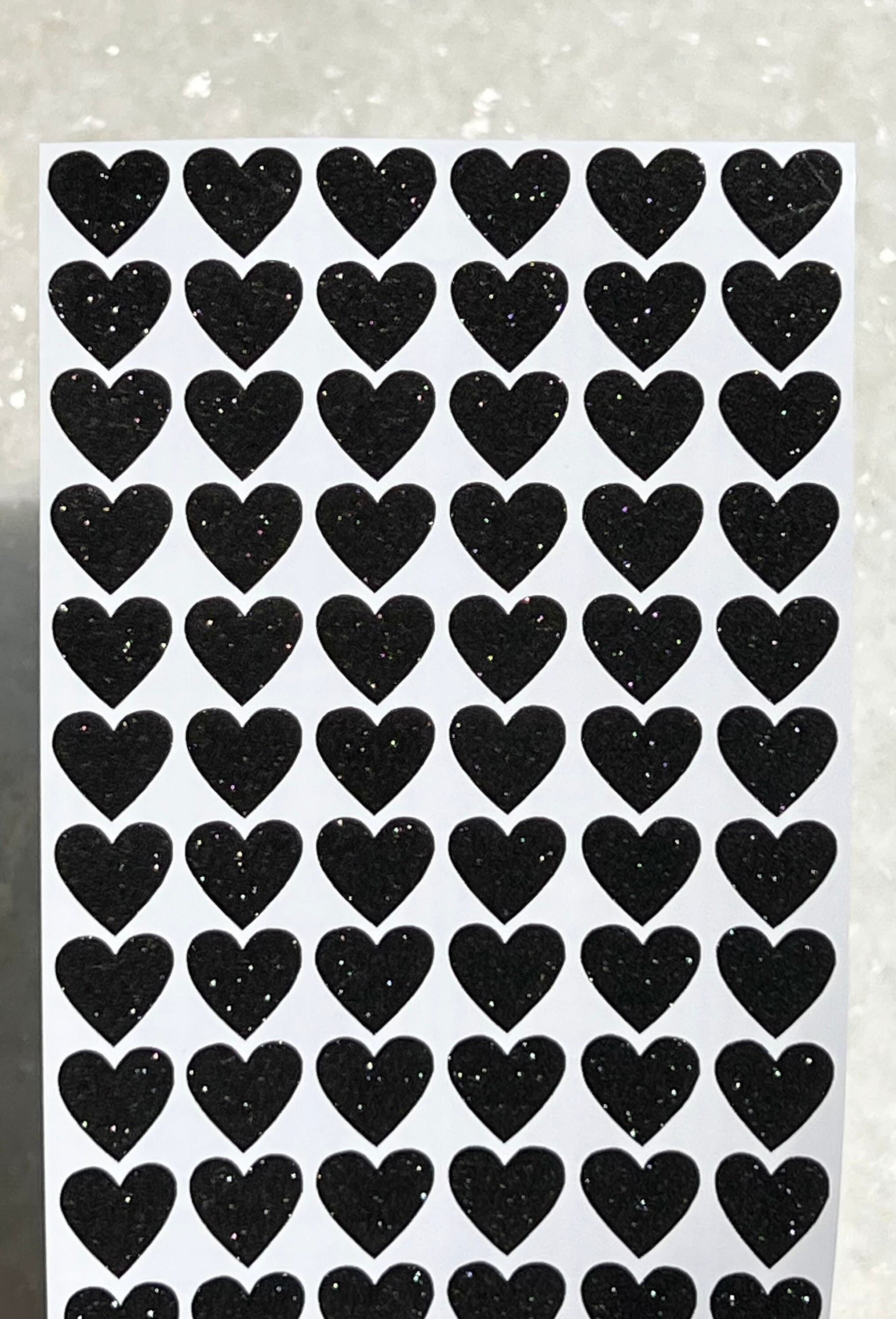  1.5 Glitter Green Heart Stickers, Large Heart