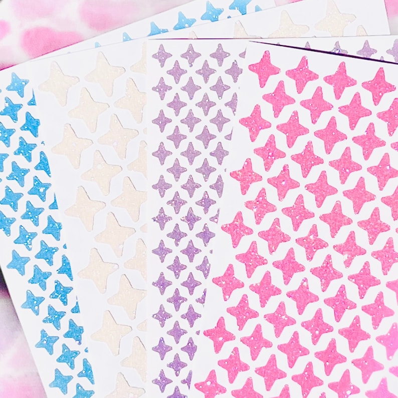 Sparkle Glitter Stickers Custom Size & Color Cute for Scrapbooks