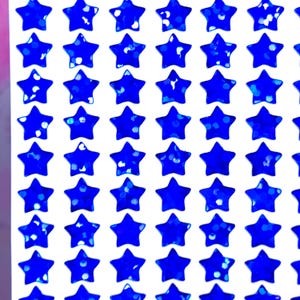 Blue Holographic Sparkle Star Stickers! - 1/4&quot; to 3 inch - Cute for Scrapbooks Planners Cards Gifts & Crafts!