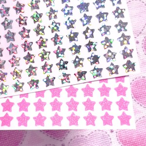 1/4 inch Tiny Star Stickers! - 0.25 inch - Glitter, Sparkle, Pastel and Holographic - Cute for Scrapbooks & Crafts!