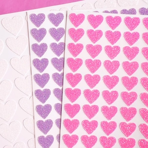 Glitter Heart Stickers! - 1/4 to 3 inch - Choose a Size and Color!