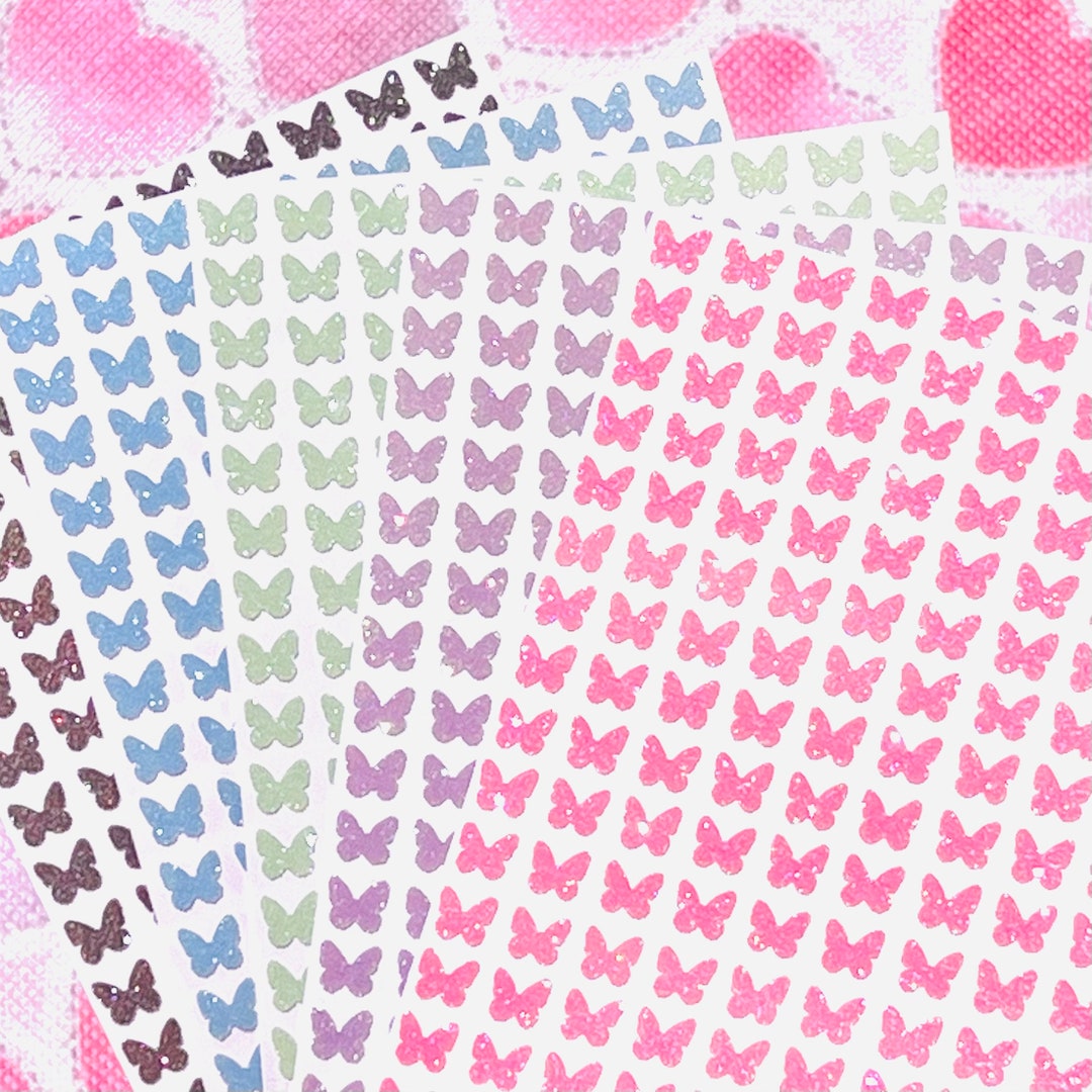 Glitter Butterfly Stickers 0.25 to 1 Inch 7 Colors to Choose From Perfect for Cute Scrapbooks