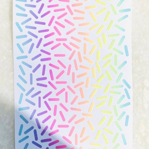 Rainbow Sprinkle Sticker Sheet! - 0.4 to 0.5 inches - Glossy Rainbow Gradient - Cute for Scrapbooks Planners Crafts Gifts Labels