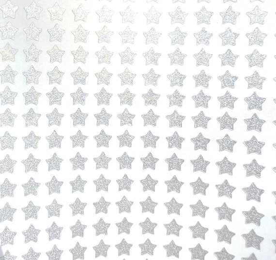 Silver Shimmer Glitter Star Stickers! ~ Tiny ~ 0.25 inch ~ 264 Stickers ~  Cute Scrapbooks Planners Cards Calendars Invitations & Crafts!