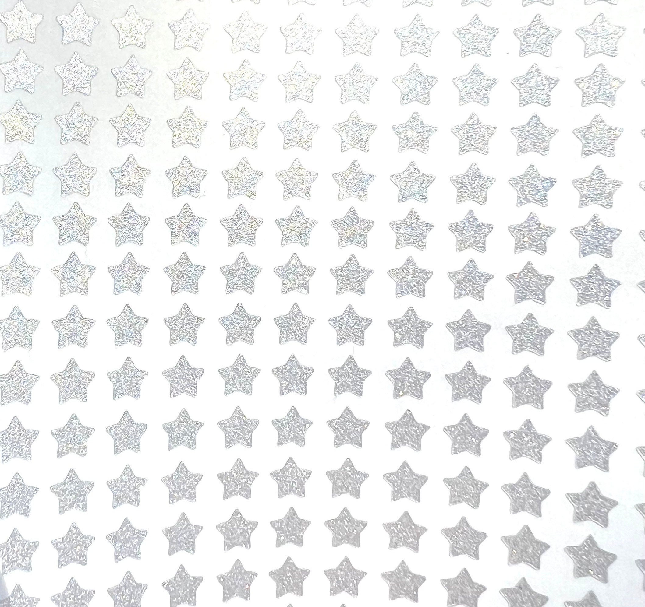SPARKLY SILVER STAR Stickers, Mrs. Grossman's 2 Full Sticker Strips  Christmas Stars Fun Accent Stickers 