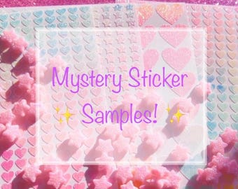 5+ Sticker Samples! - Glitter, Sparkle, Rainbow, Pastel and Holographic Stickers - Cute for Scrapbooks Planners Journals Gifts and Crafts!