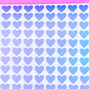White/Blue Holographic Heart Stickers! - 0.25 to 4 inch - Cute for Scrapbooks Planners Labels Gifts Crafts