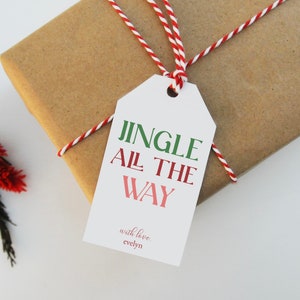 DIY Holiday Gift Tag, Printable Festive Christmas Gift Tags, Holiday Gifts, Jingle All The Way, Editable Template, Instant Download
