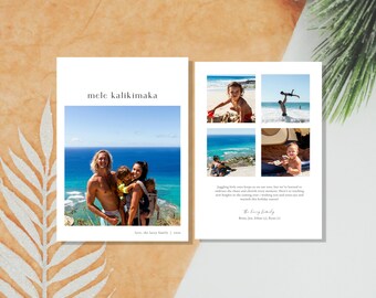 Mele Kalikimaka Photo Christmas Card, Hawaii Holiday Printable (DIY)