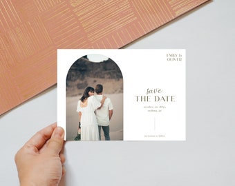 MODERN Save The Date Template, Save The Date Destination Wedding Template, DIY Printable Template, 5x7, Instant Download