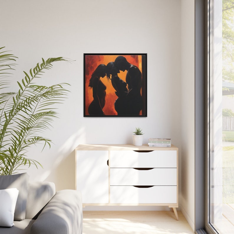 Three in Love Sexy Naked Women and Nude Male Art Canvas - Sexy Nude Men