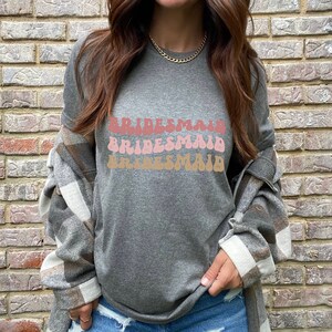 Retro Bridesmaid Shirt, Bridal Party Tshirt, Groovy Bachelorette Theme Tee, Bride, Bachelorette party, Boho Bride, Aesthetic Boho Wedding