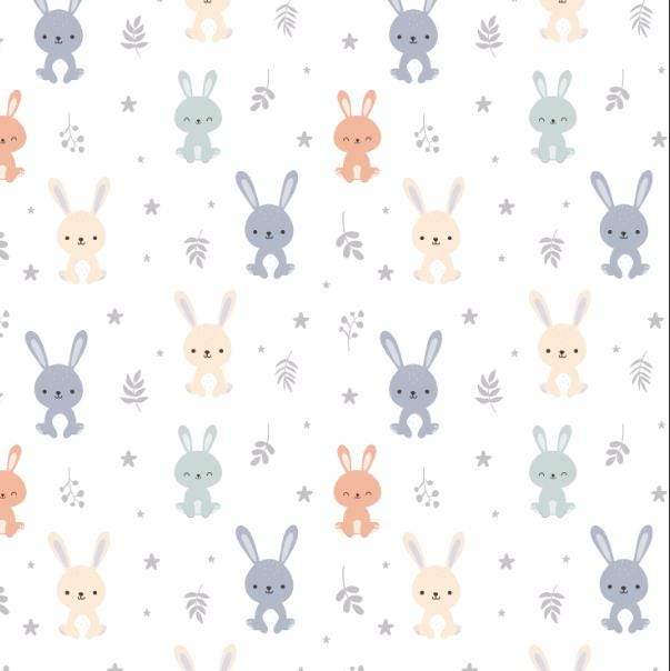 Fabric Rabit Pattern Cute Rabbit Fabric Animal Polka Dot Fabric Baby Quilt Fabric Pattern ...