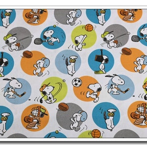 Tecido de algodão anime Snoopy e Woodstock Peanuts por meia jarda