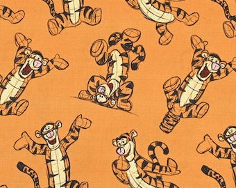 Winnie the Pooh Fabric Tiger Fabric Anime Cotton Fabric By The Half Yard