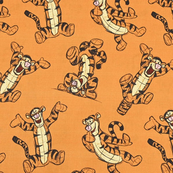 Winnie the Pooh Fabric Tiger Fabric Anime Cotton Fabric By The Half Yard