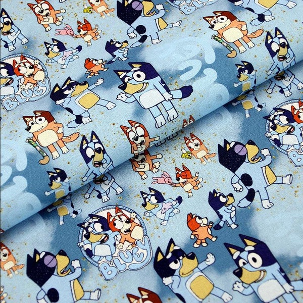 Bluey Fabric Cartoon Dog Fabric Anime Cotton Fabric By The Half Yard