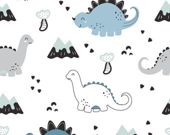 Cute Dinosaur Fabric Children's Fabric Handmade Fabric Cotton Fabric By The Half Yard