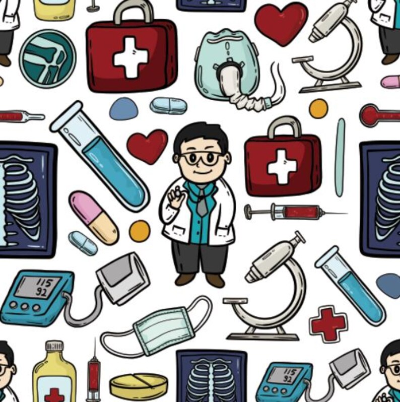 Medical Patterns Cotton Fabric, Sold by the Yard - Etsy