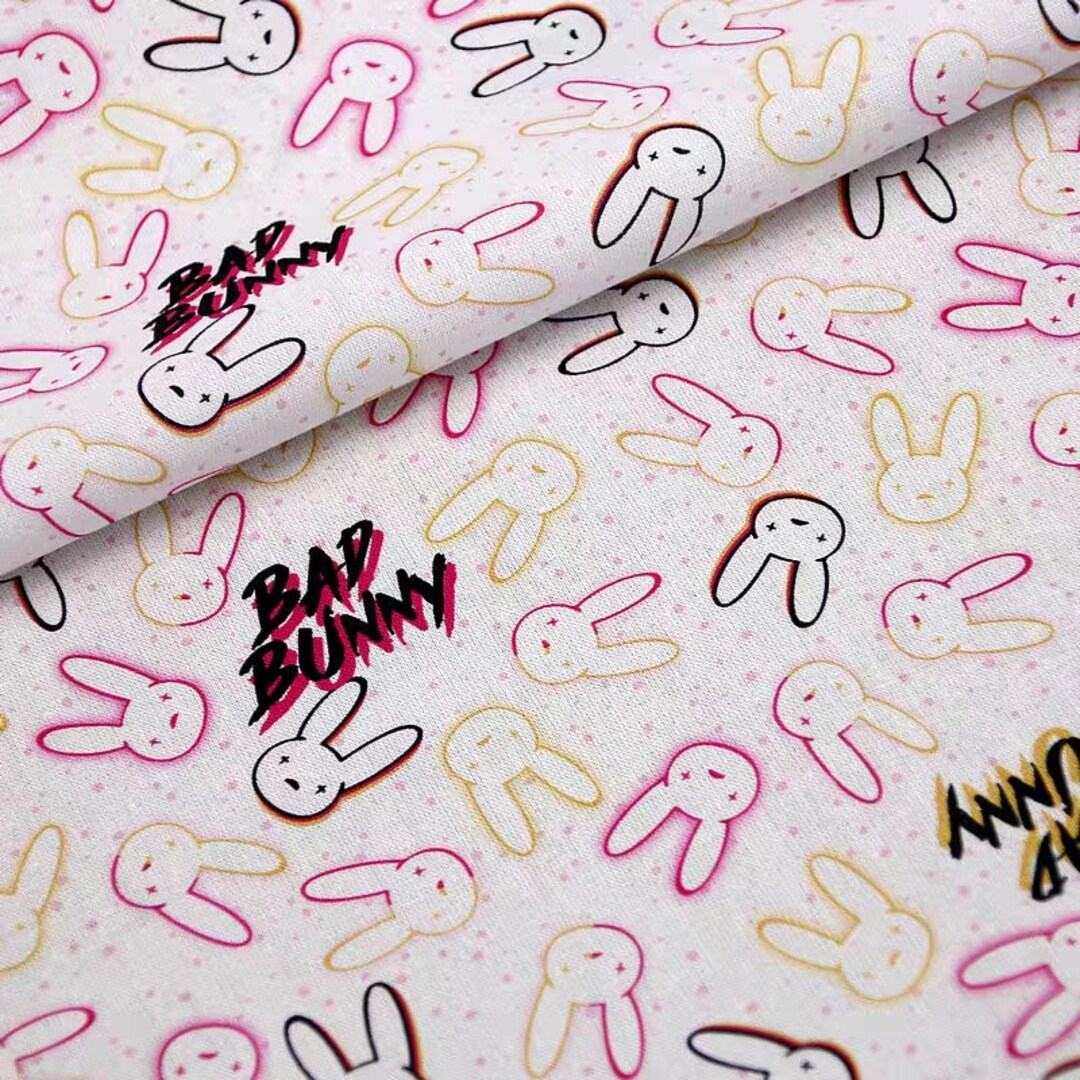 Bad Bunny Fabric Fabric Anime Cotton Fabric by the Half Yard Etsy