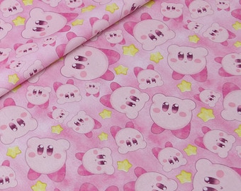 Kirby Fabric Video Game Fabric Anime Cotton Fabric By The Half Yard