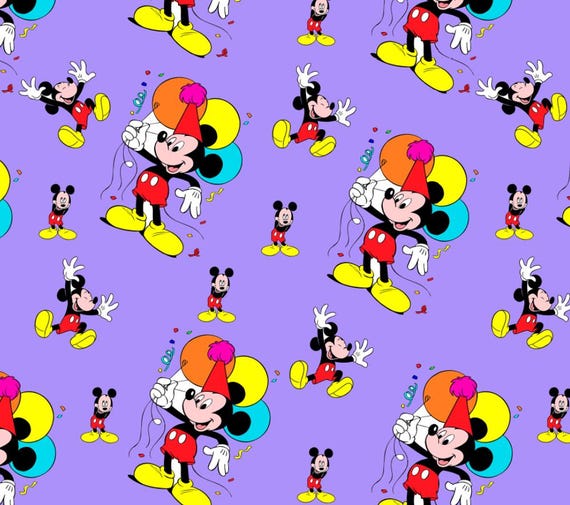 Cartoon Character Balloon Print Fabric Disney Character Balloons Tumbler Cut Cotton Lycra Fabric 9L  main image 2