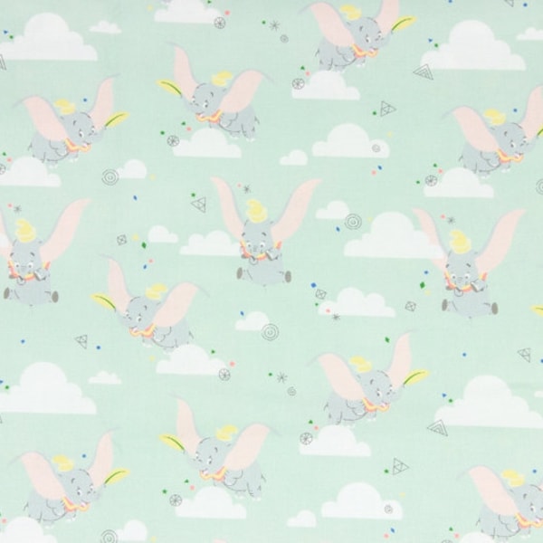 Disney's Dumbo Fabric Flying Elephant Fabric Anime Cotton Fabric By The Half Yard