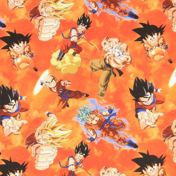 Sun Wukong Fabric, Cartoon Fabric, Japanese Animation Cotton Fabric, Printed Fabric,By The Half Yard