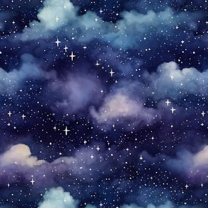 Mystic Night Sky-stof Sky-patroon Mysterieuze sterrenhemel-katoenstof verkocht op maat gesneden