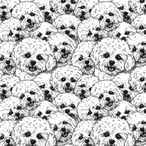 Cute dog Cheerful Canine pattern pure cotton fabric Sold By Half Yard