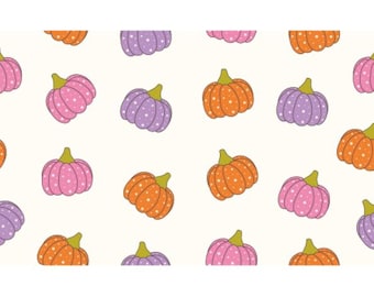 Halloween Pumpkin Pattern Cotton fabric, Sold by the Yard