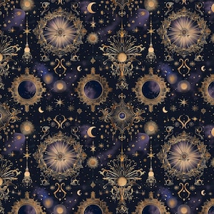 Himmlische Motive Musterstoff Nacht Sternenhimmel Muster Geheimnisvoller Sternenhimmel Baumwollstoff Stoff Meterware
