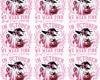 Halloween fabric, pink Halloween pattern, cute Halloween, Cotton fabric, Sold by the Yard