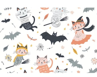 Kitty Cats Novelty Kitty Cats Fashion Cotton Fabric Sold by the Yard