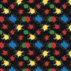 Pop Art Paint Pattern Cotton Fabric Sold By Half Yard