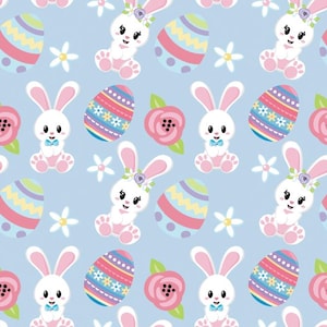 Cute Rabbit Cotton Fabric - 100% Cotton Fabric - Cotton Fabric - Suitable for Sewing - Quilt Fabric - Sold by Half Yard
