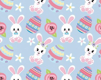 Cute Rabbit Cotton Fabric - 100% Cotton Fabric - Cotton Fabric - Suitable for Sewing - Quilt Fabric - Sold by Half Yard